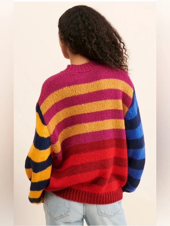 Farm Rio Luna Stripes Sweater size XL - Picture 2 of 16